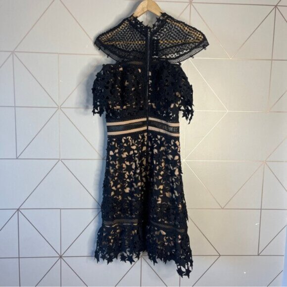 Self-Portrait Yolk Frill Star Guipure Lace Mini Dress - Picture 3 of 12